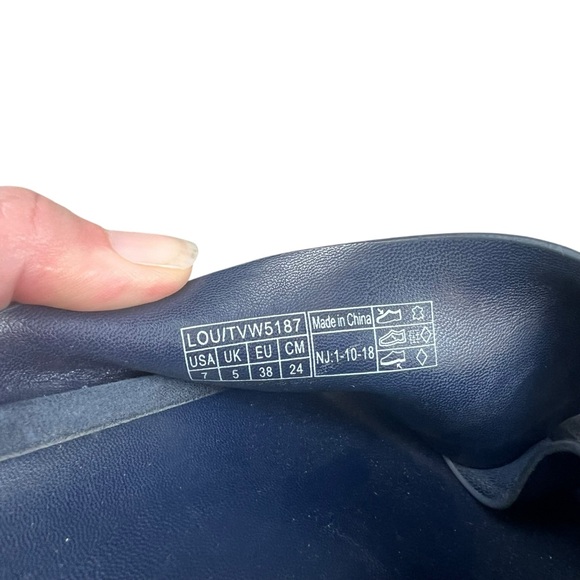 Vionic Lou Slide Sandals Navy Crisscross Leather Platform Comfort SZ 7 - Picture 6 of 6